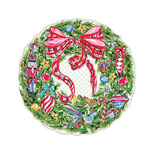 Load image into Gallery viewer, Christmas Wreath with Plaid Bow Placemats
