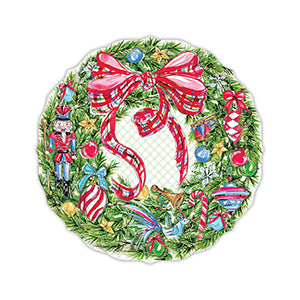 Christmas Wreath with Plaid Bow Placemats