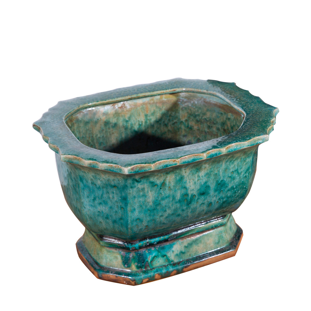 Speckled Green Rectangular Planter