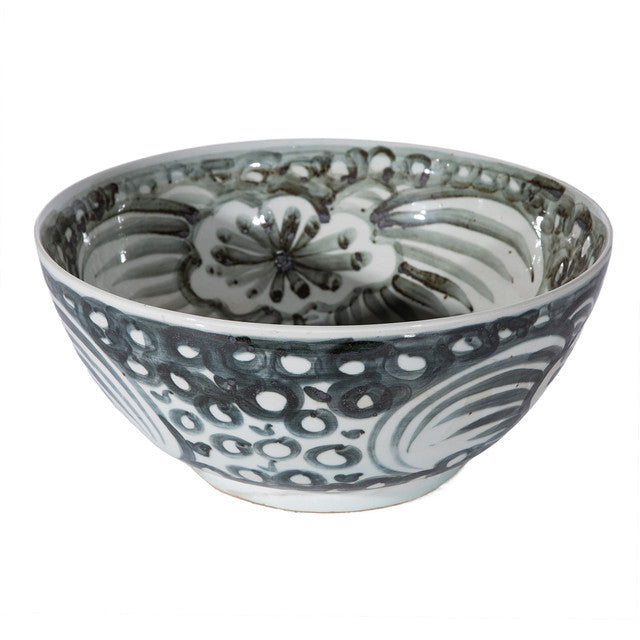 Indigo Blue Sea Flower Bowl