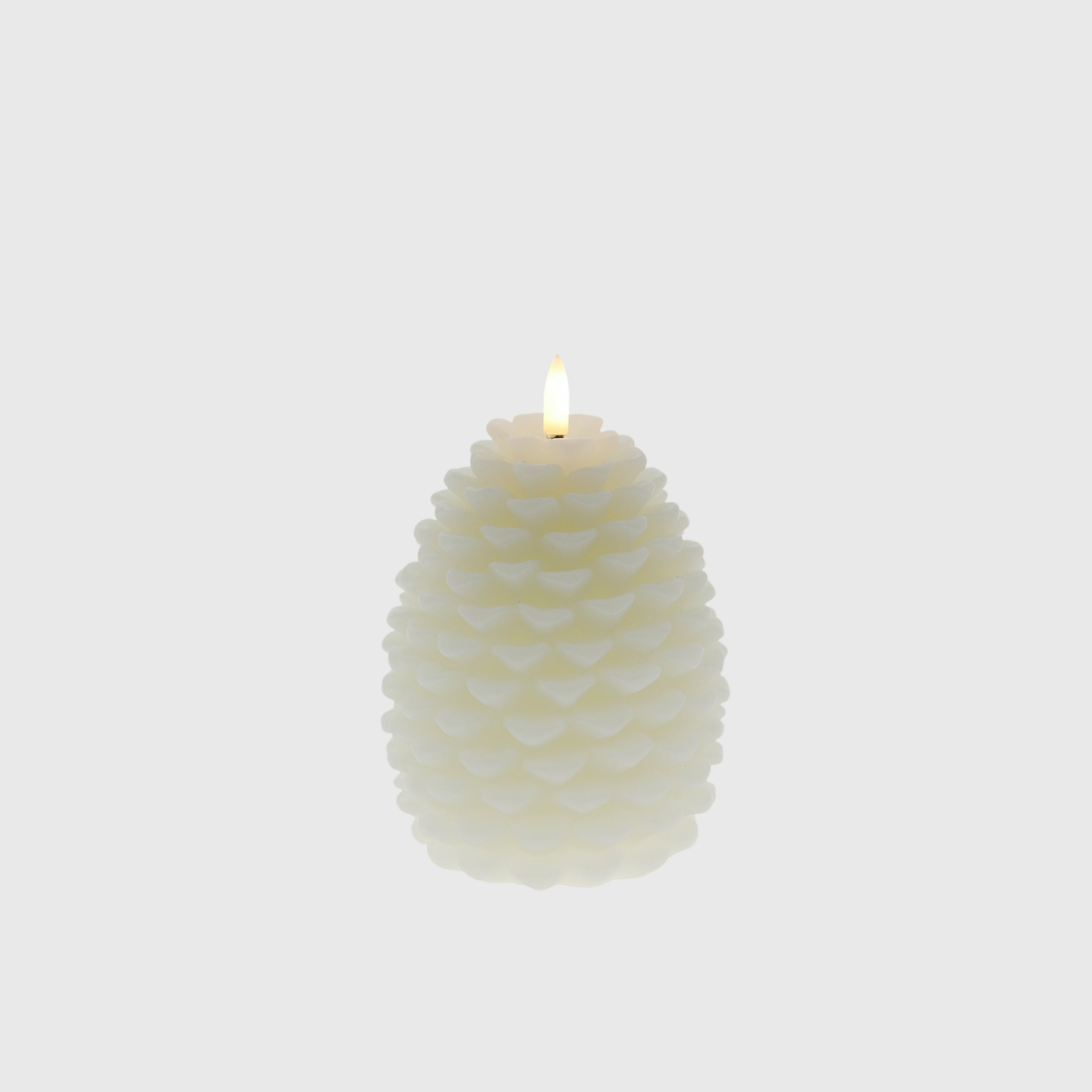 Ivory Pine Cone Flameless Candle