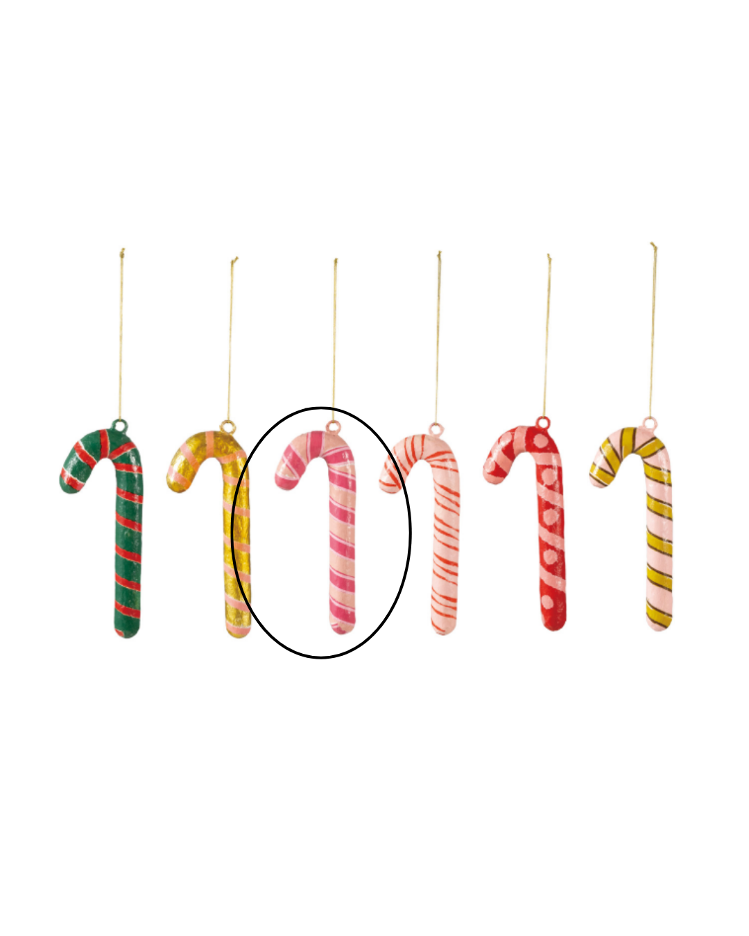 Paper Mache Candy Cane Ornaments