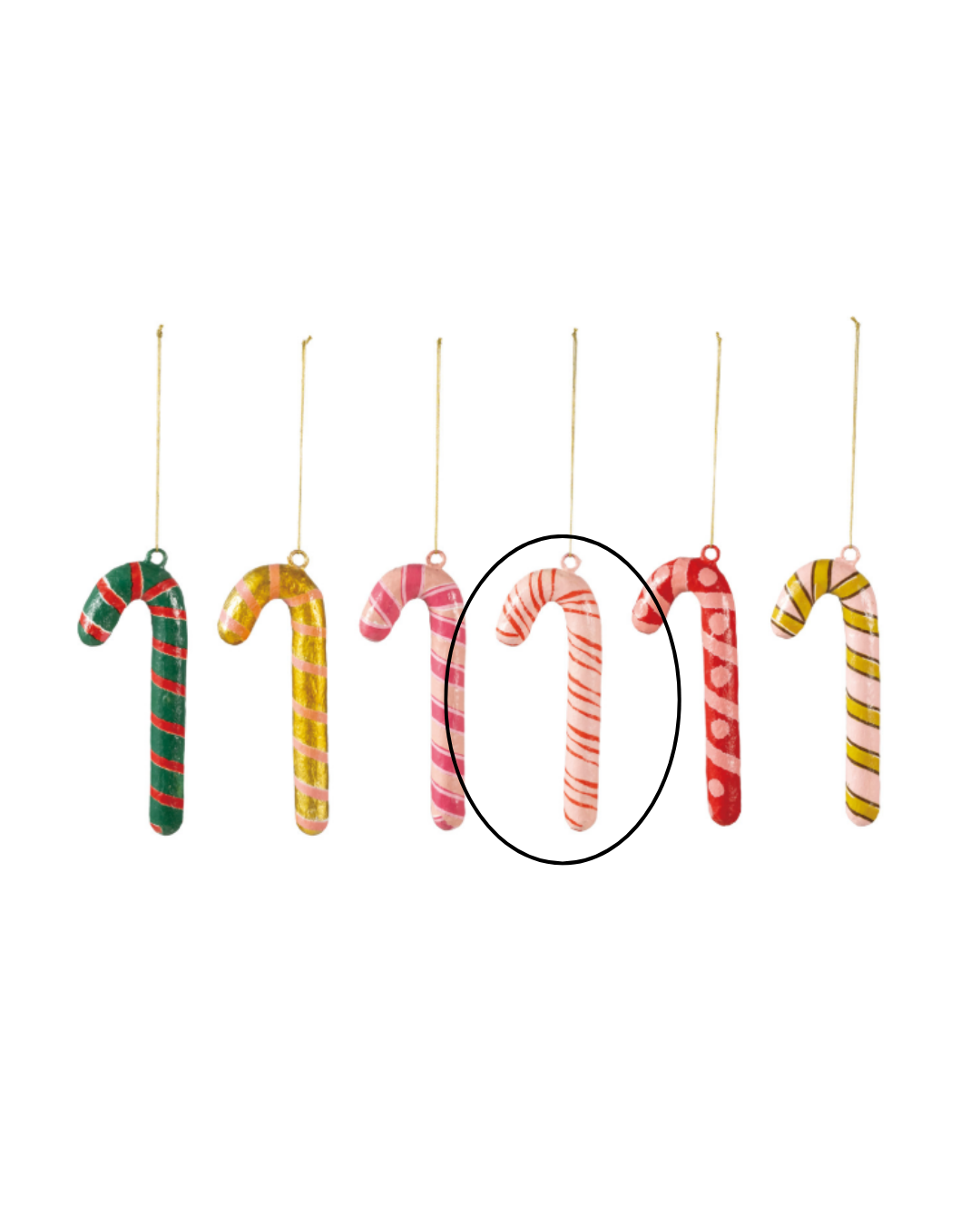 Paper Mache Candy Cane Ornaments