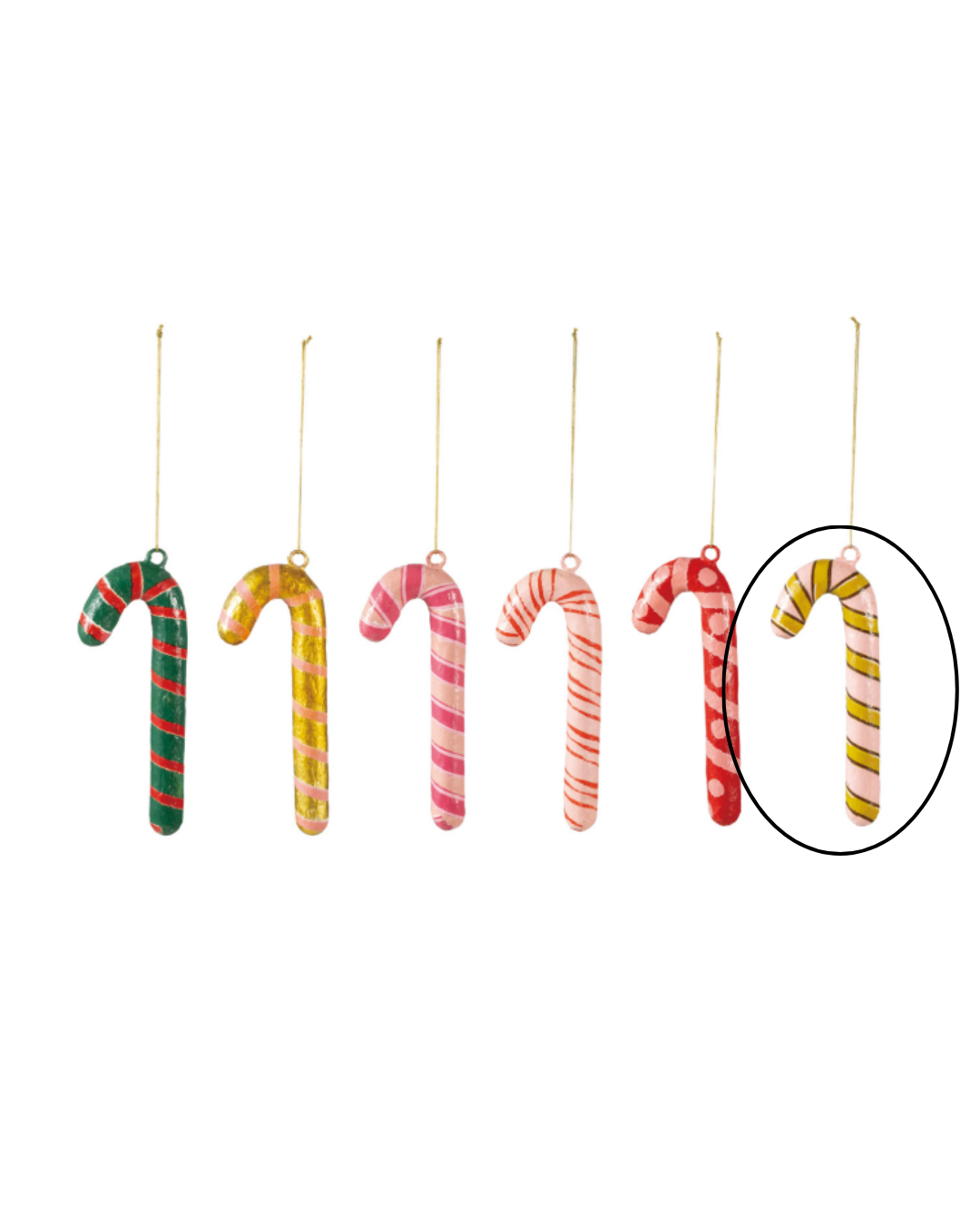 Paper Mache Candy Cane Ornaments