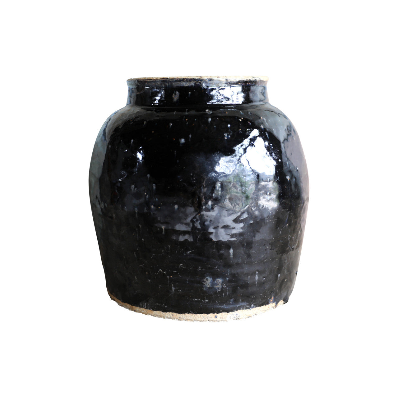 Vintage Oil Pot with Black Glaze