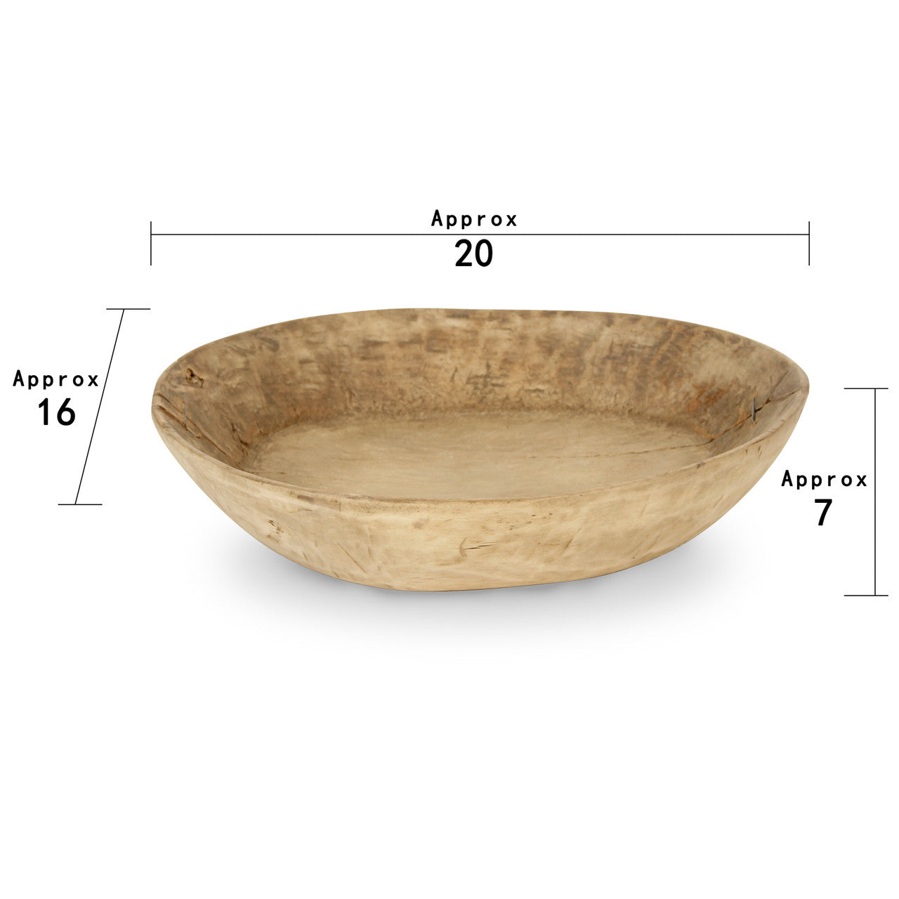 Round Antique Wooden Tray Weathered Natural
