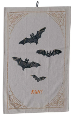 Halloween Chambray Printed Tea Towel