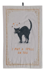 Halloween Chambray Printed Tea Towel