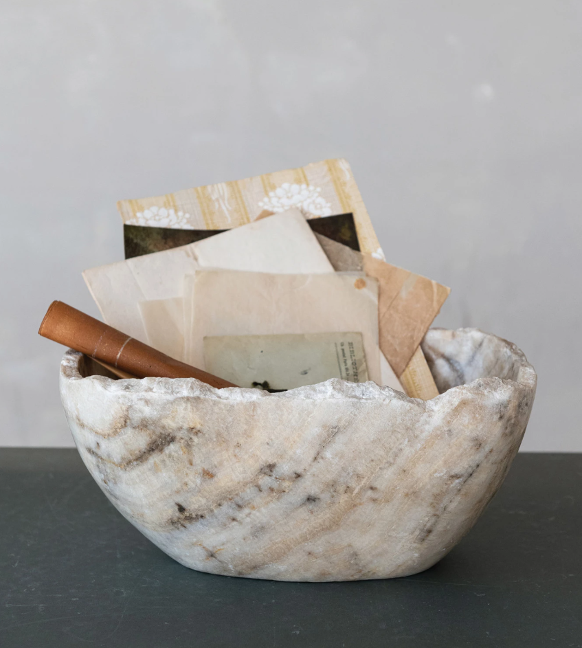 Onyx Bowl with Raw Edge, Natural