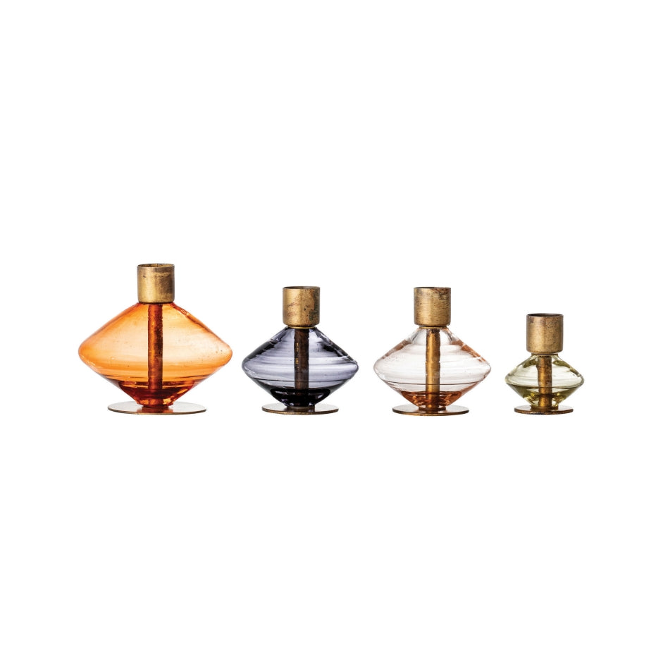 Blown Glass Taper Candle Holders