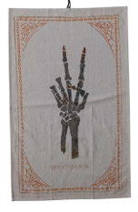Halloween Chambray Printed Tea Towel