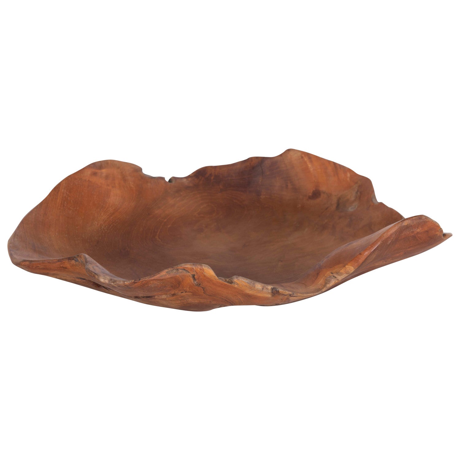 Hand-Carved Teak Wood Bowl