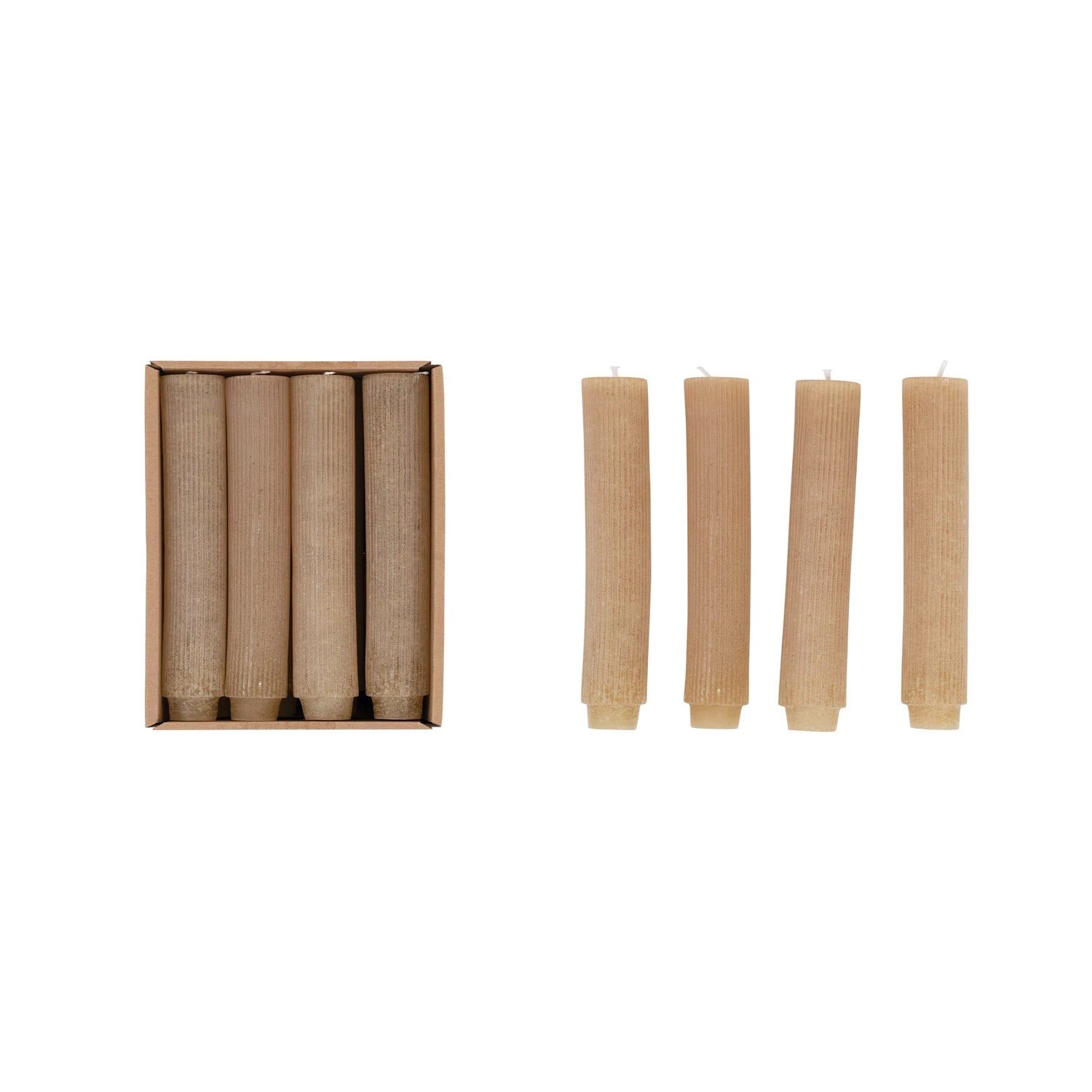 Pleated Taper Candles- Green