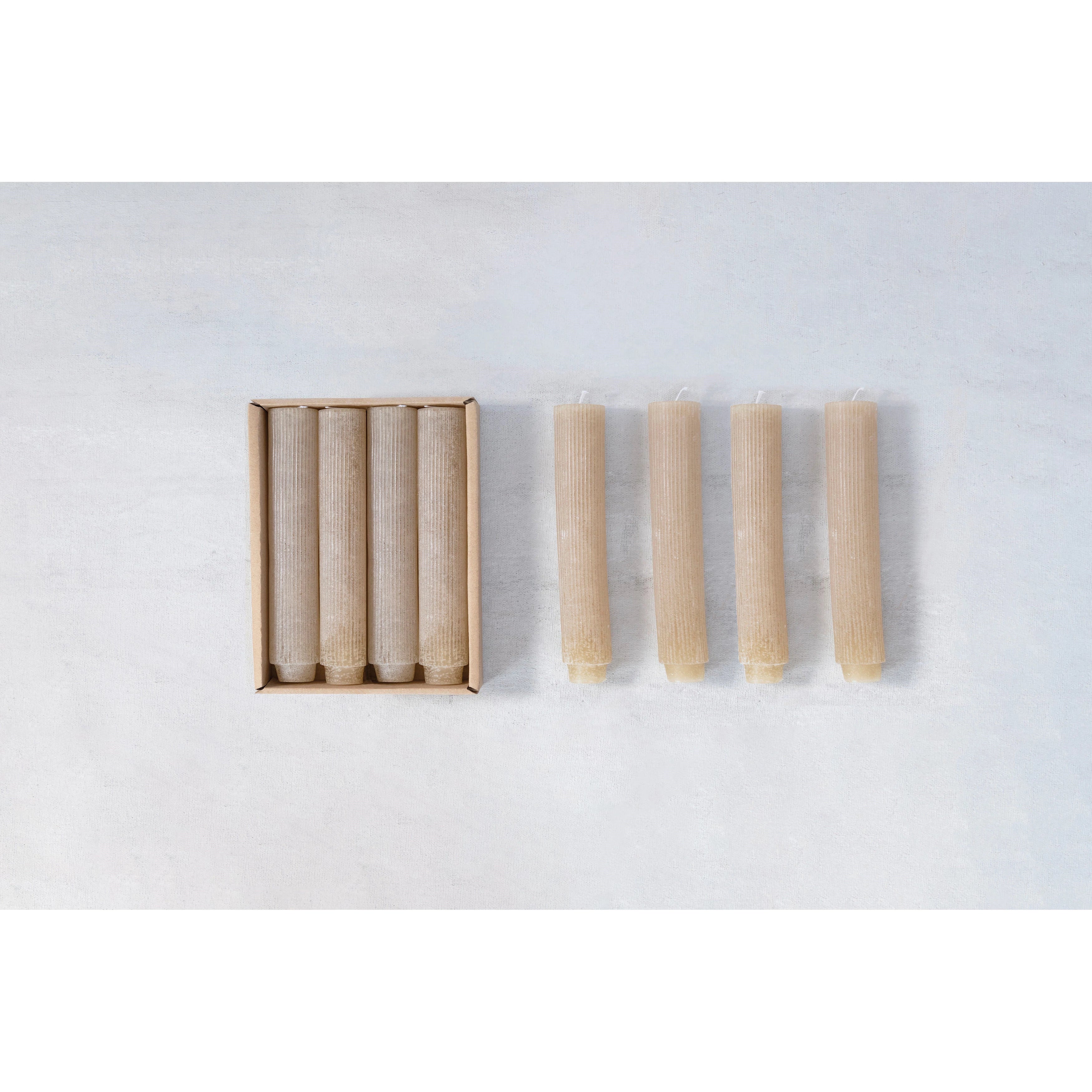 Pleated Taper Candles- Green