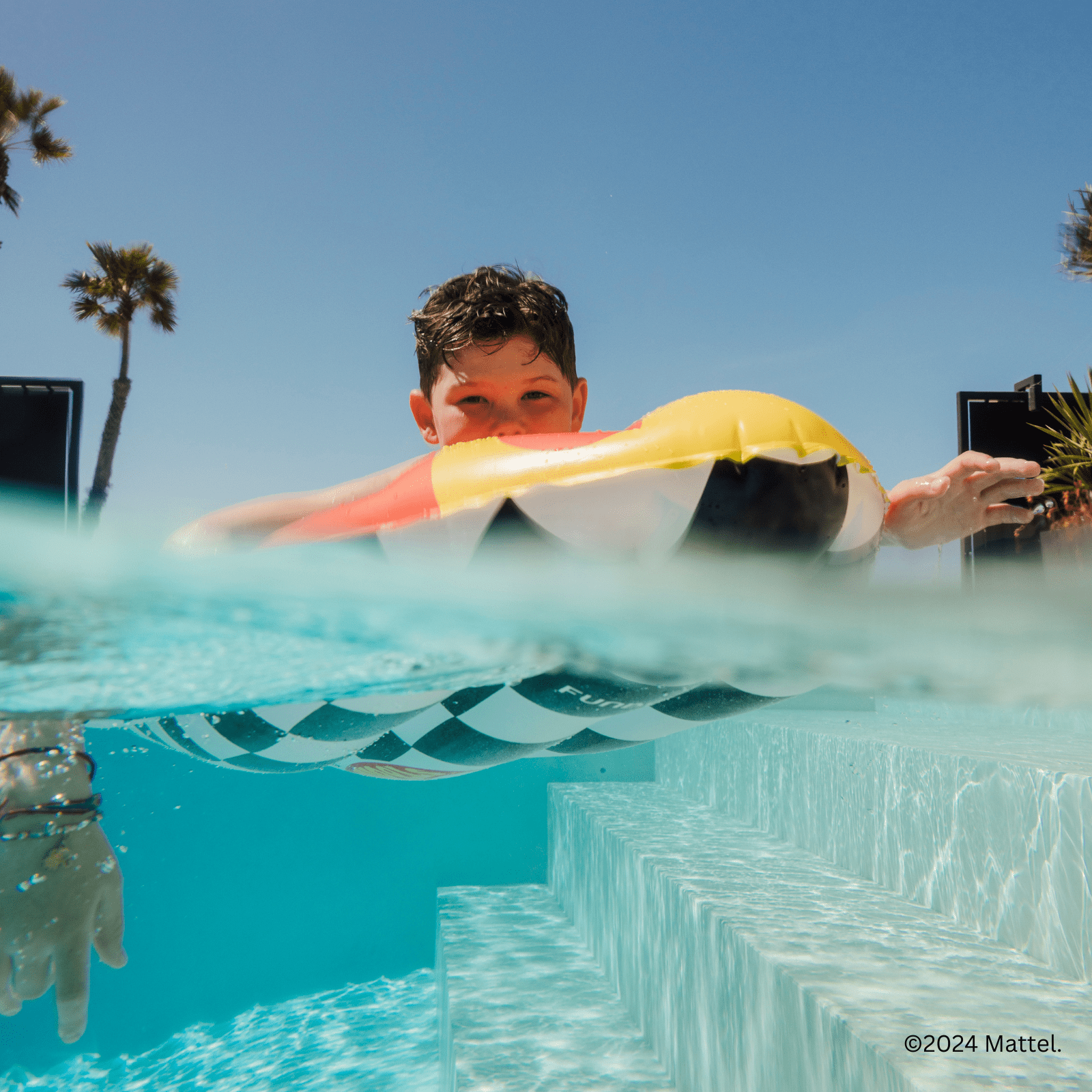 FUNBOY x Hot Wheels Checkered Flame Surfboard (Reversible) Float