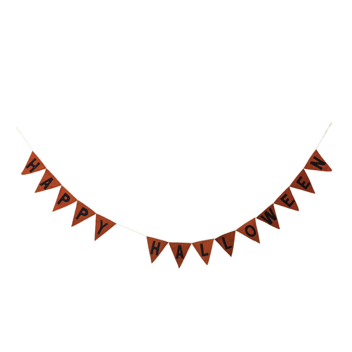 Vintage Look "Happy Halloween" Wool Felt Pennant Banner