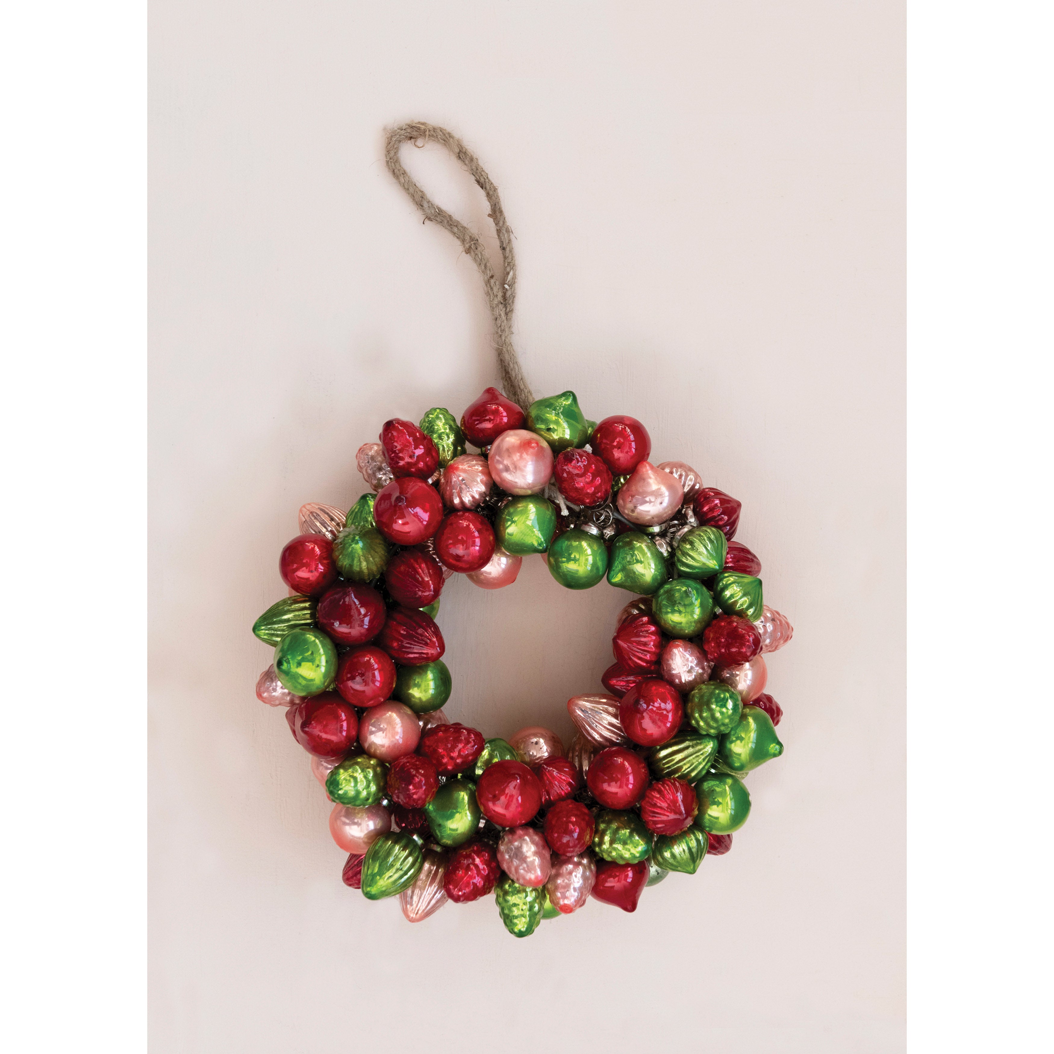 10" Round Mercury Glass Ornament Wreath