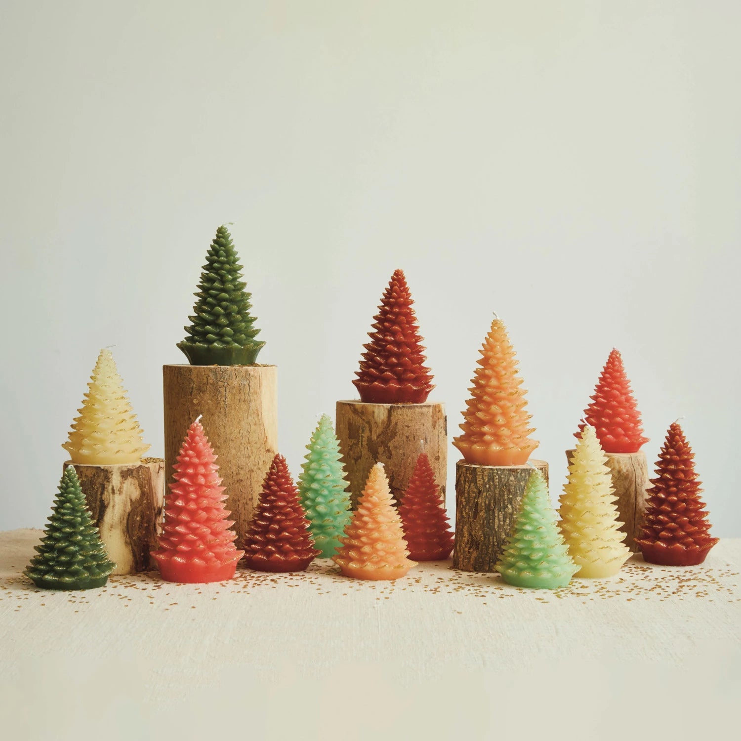 Mint & Gold Tree Shaped Candle