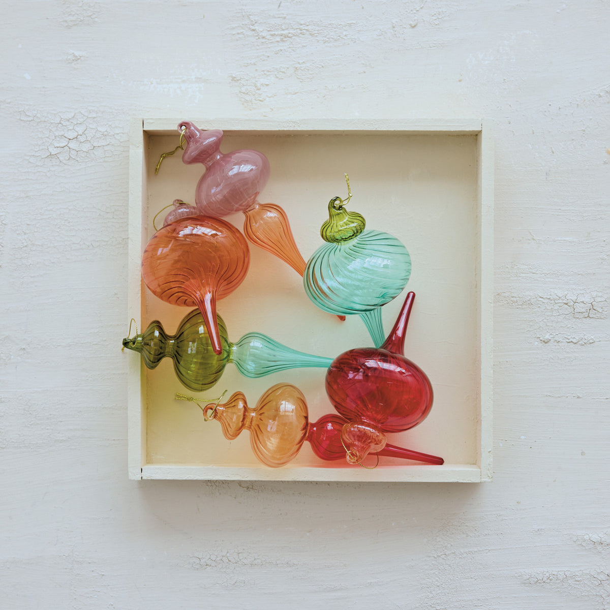 Colored Glass Finial Ornaments