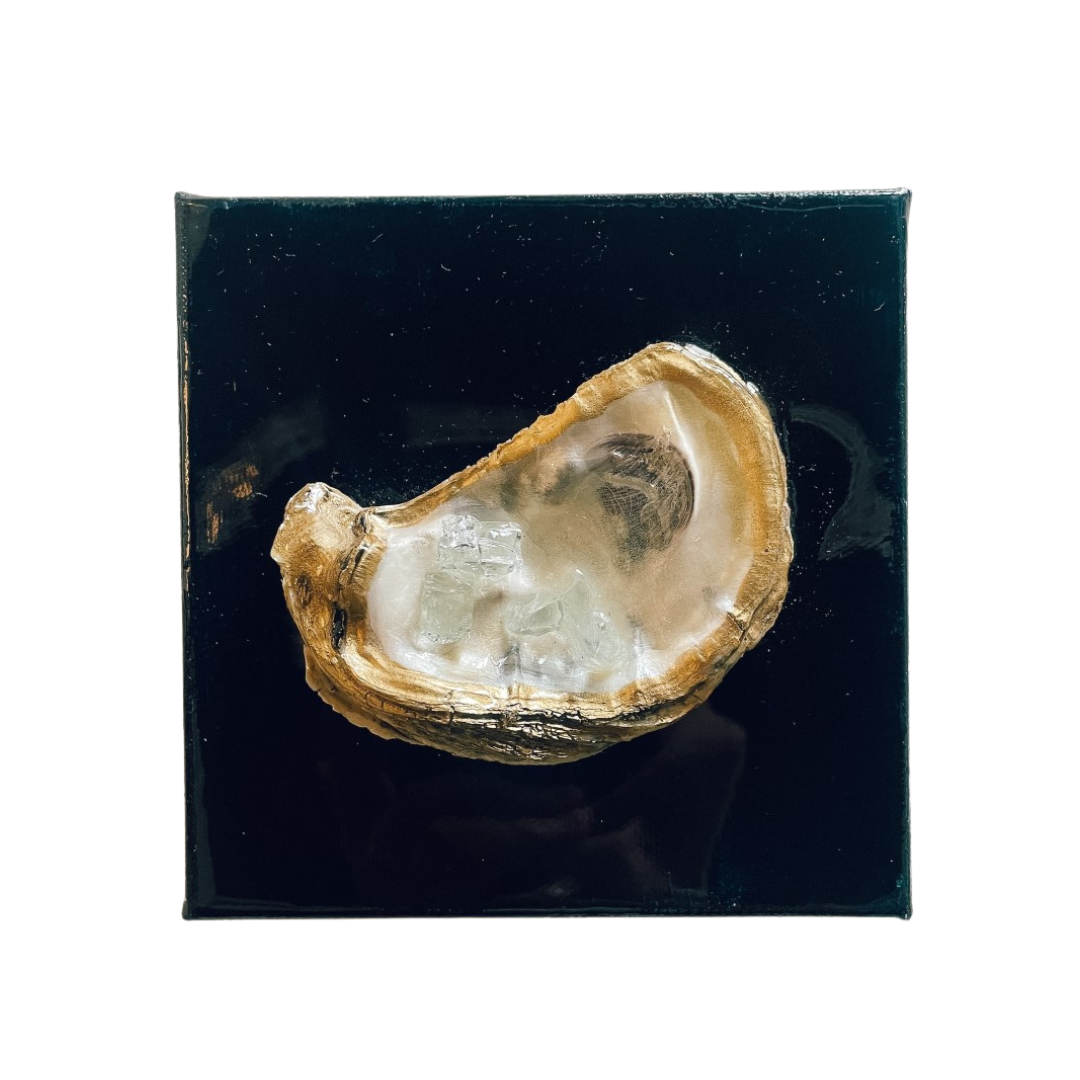 Resin Oyster Art - 6"x6" Canvas