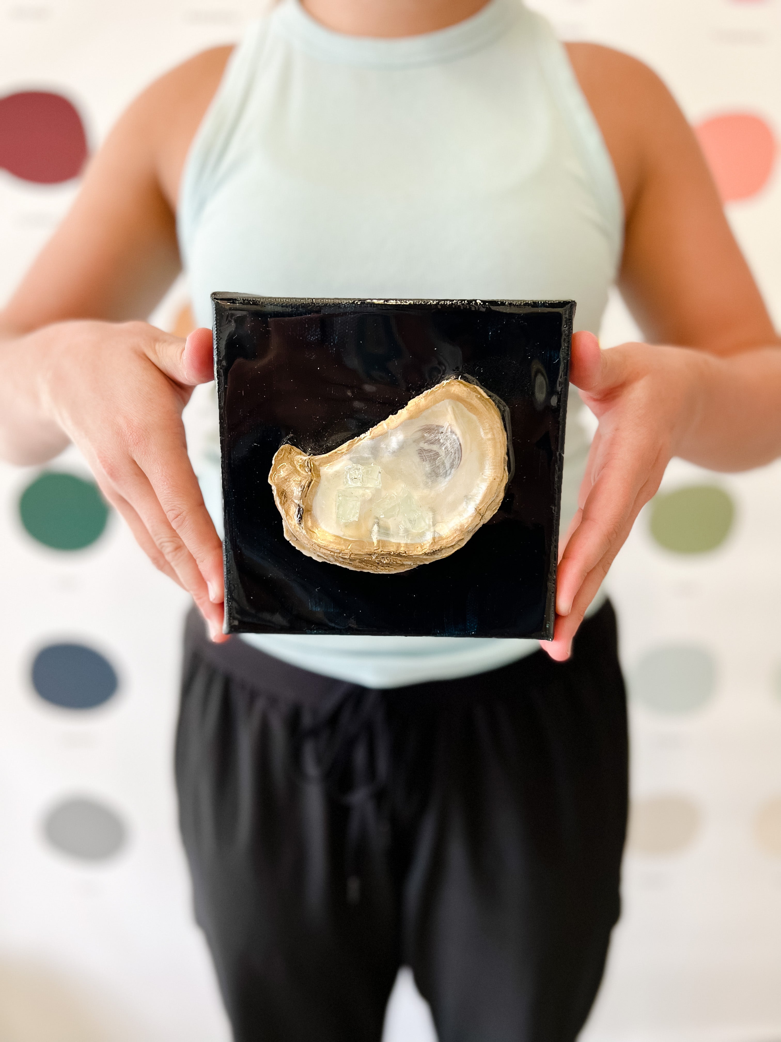 Resin Oyster Art - 6"x6" Canvas