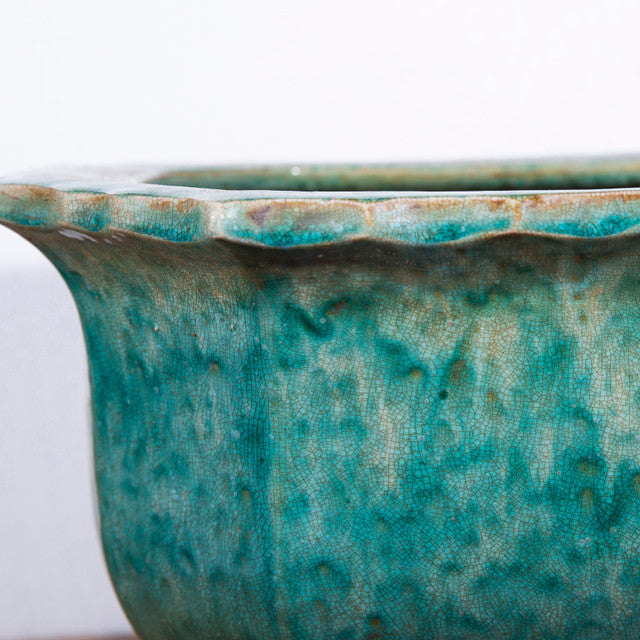Speckled Green Rectangular Planter