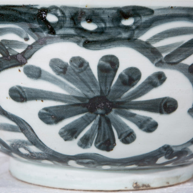 Indigo Blue Sea Flower Bowl