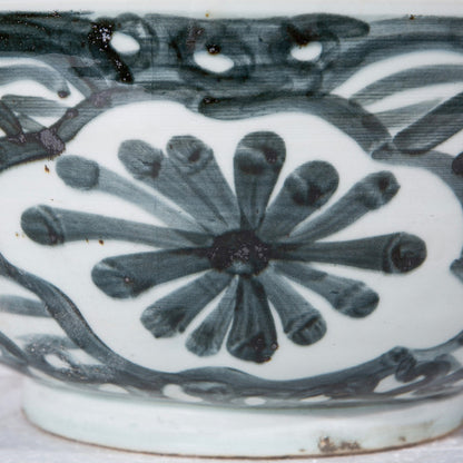 Indigo Blue Sea Flower Bowl