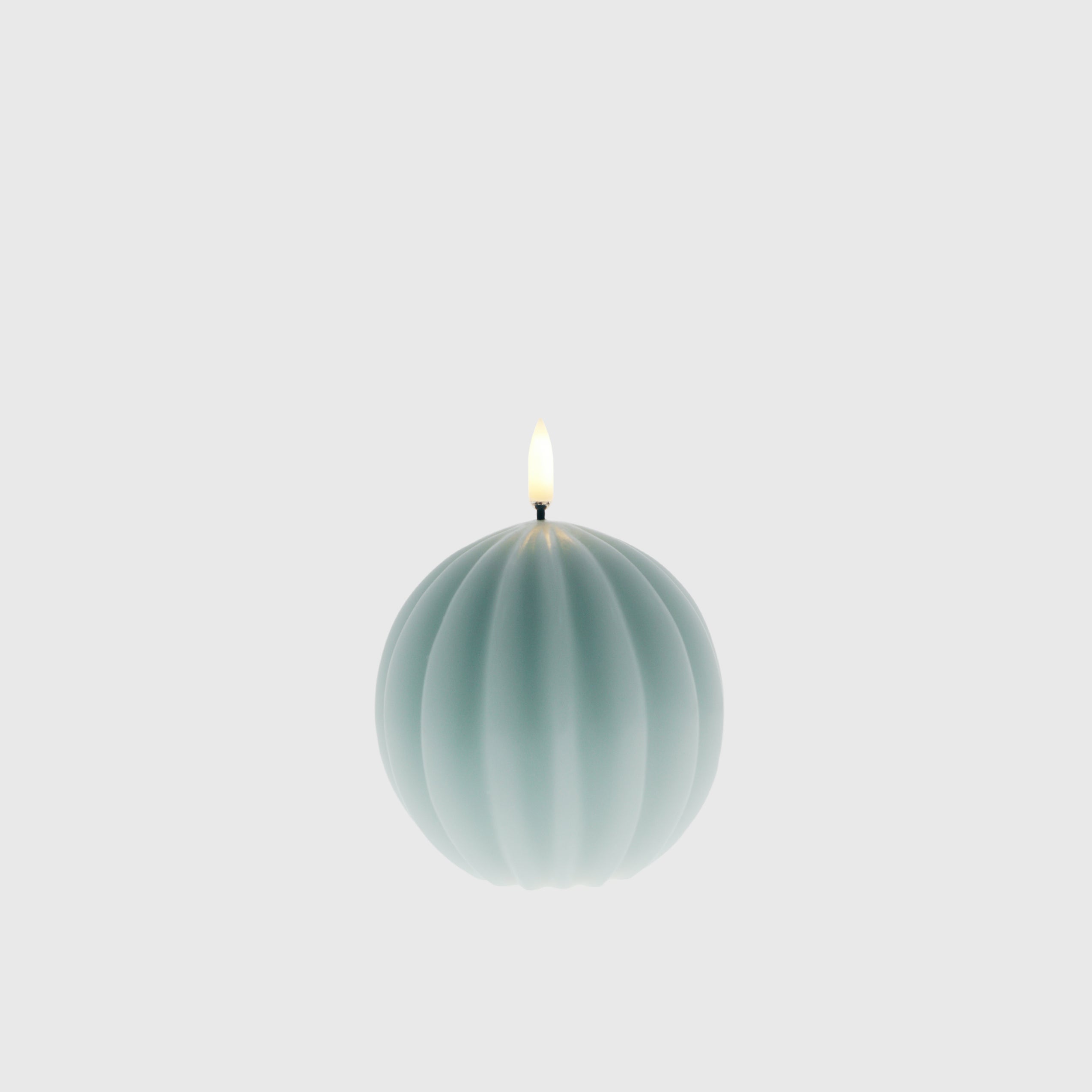 Light Green Round Groove Flameless Candle