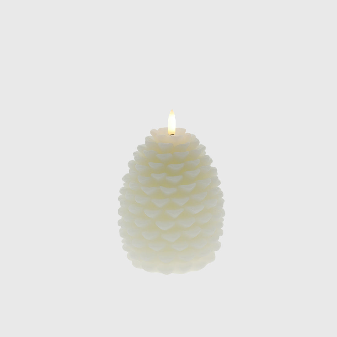 Ivory Pine Cone Flameless Candle