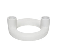 White Aluminum 2-Taper Candle Holder