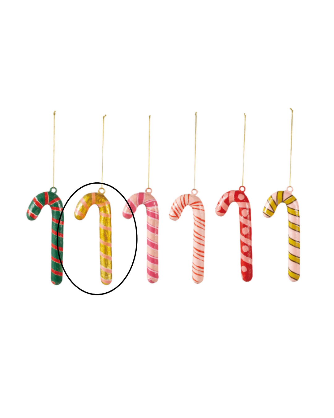 Paper Mache Candy Cane Ornaments