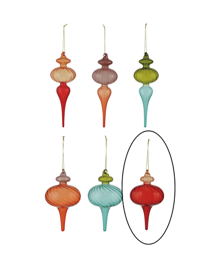 Colored Glass Finial Ornaments