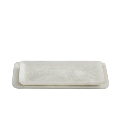 White Resin Rectangle Platter