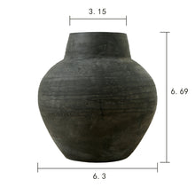 Load image into Gallery viewer, Earthy Gray Pottery Vase Wide Opening

