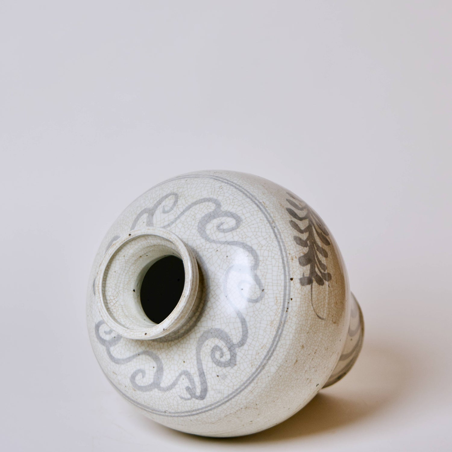 Rustic Blue and White Porcelain Amphora Vase