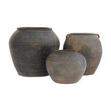 Load image into Gallery viewer, Vintage Charcoal/ Gray pottery Jar
