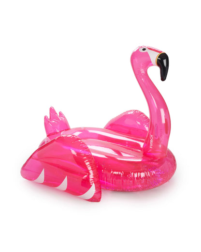 Clear Pink Glitter Flamingo