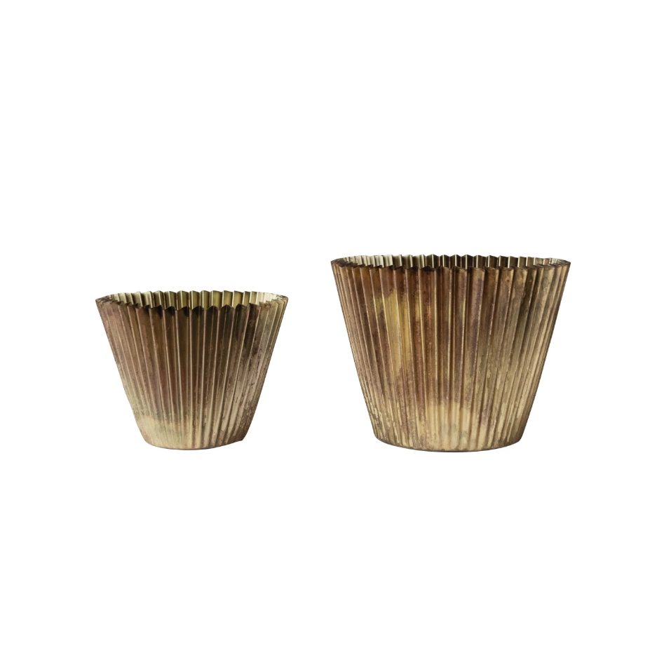 Decorative Metal Fluted Planters