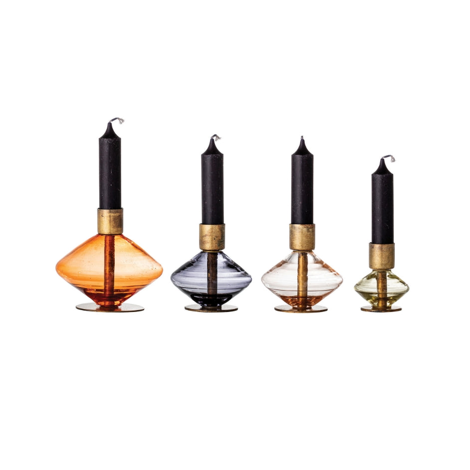 Blown Glass Taper Candle Holders