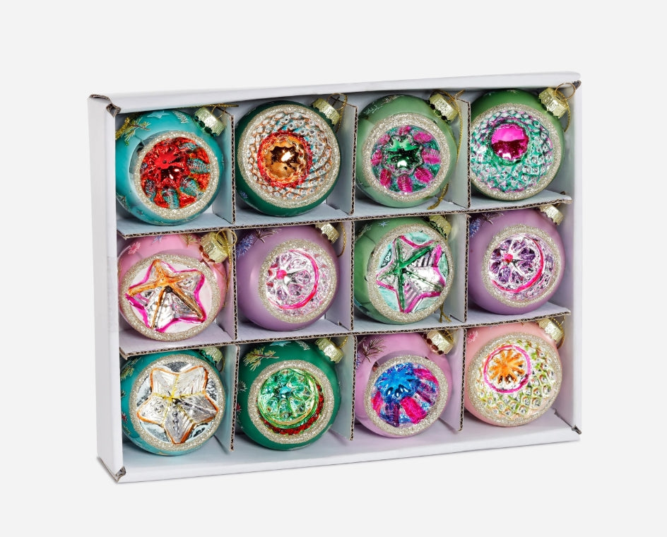 Reflector Glass Ornaments - Box Set of 12