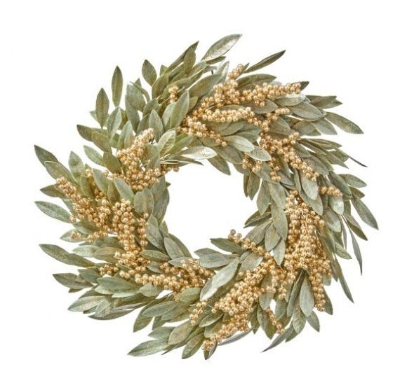 28" Gold Berry Bay Wreath