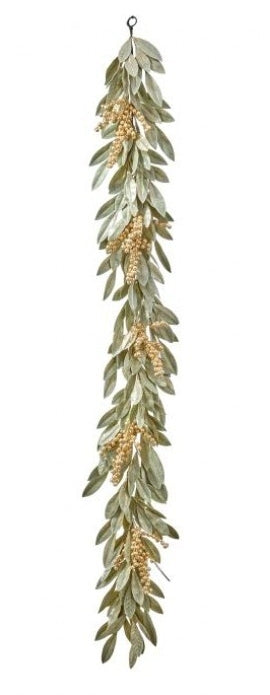 60" Gold Berry Bay Leaf Garland