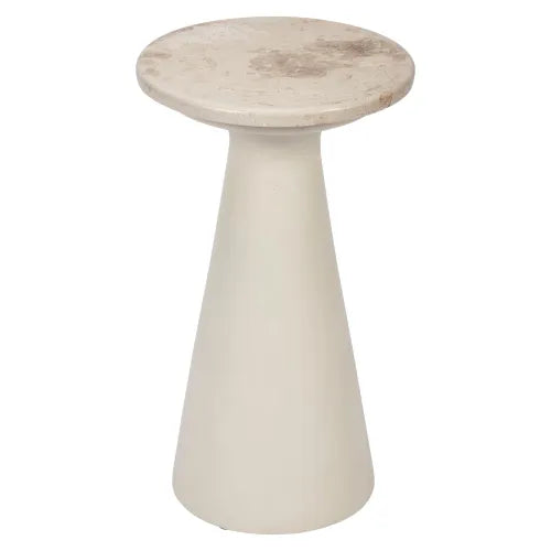 Townsend White Accent Table with Stone Top