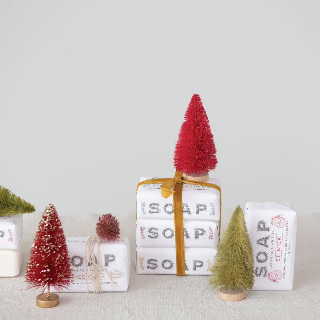 Candy Cane Scented Olive Oil and Shea Butter Milled Bar Soap
