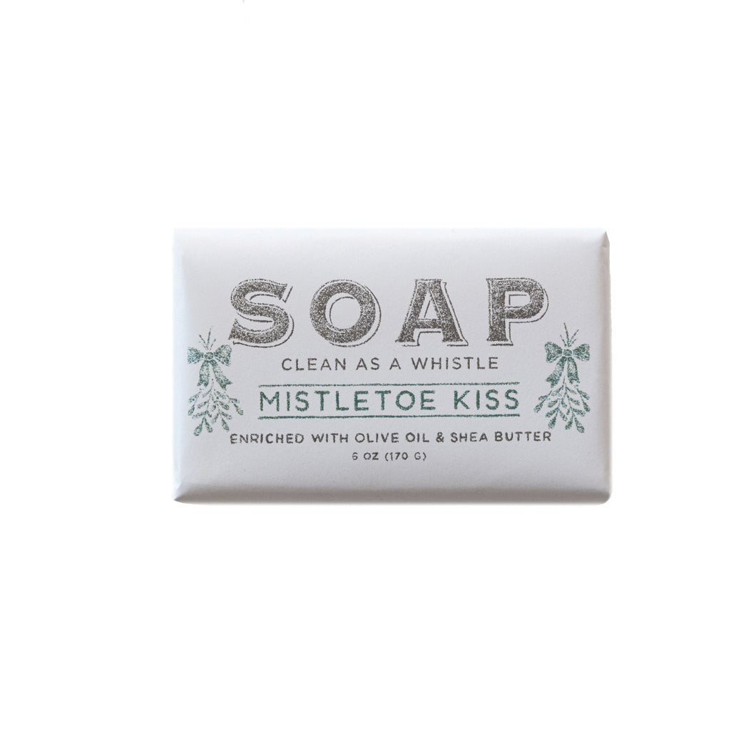 Mistletoe Kiss Scented Olive Oil & Shea Butter Milled Bar Soap