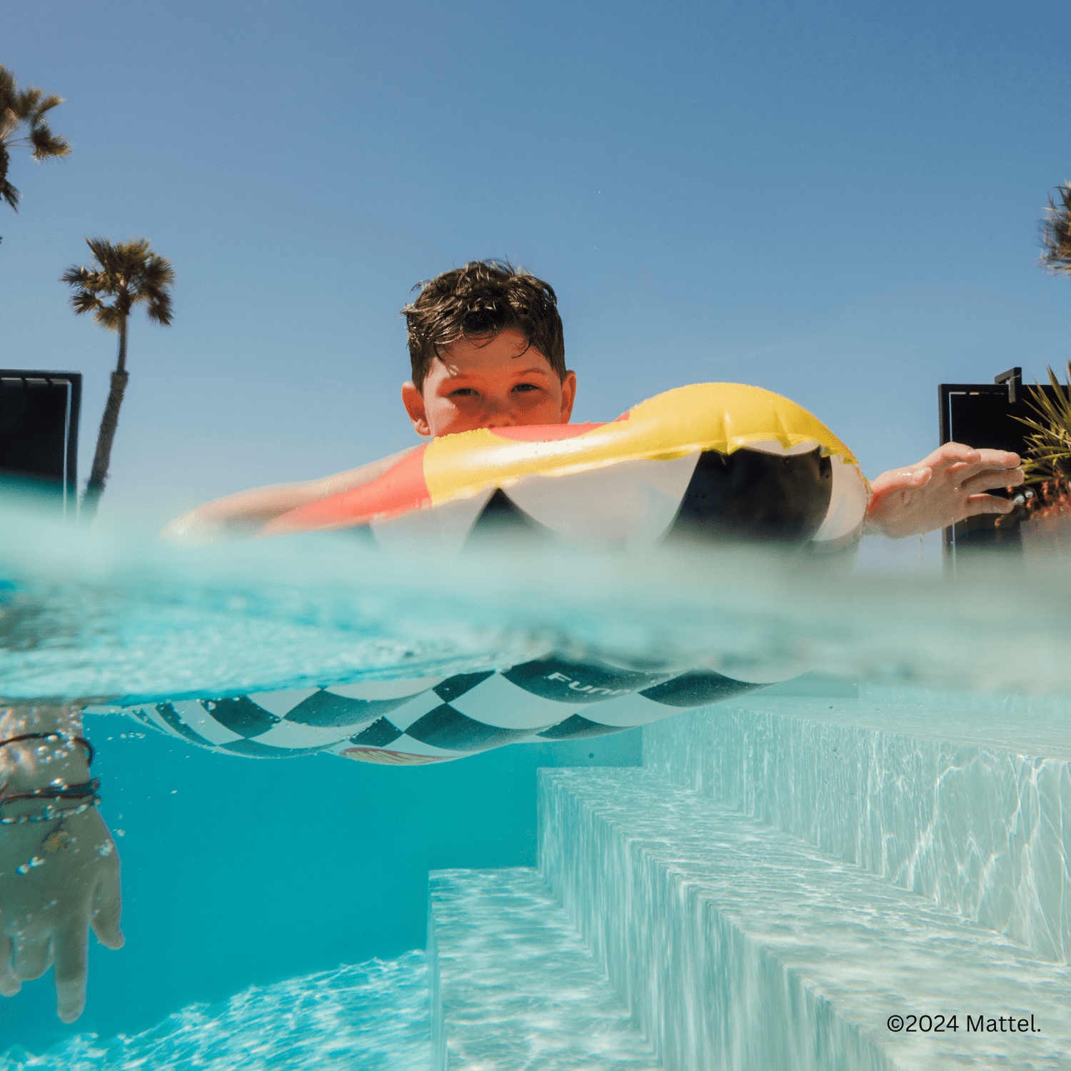 FUNBOY x Hot Wheels Checkered Flame Surfboard (Reversible) Float