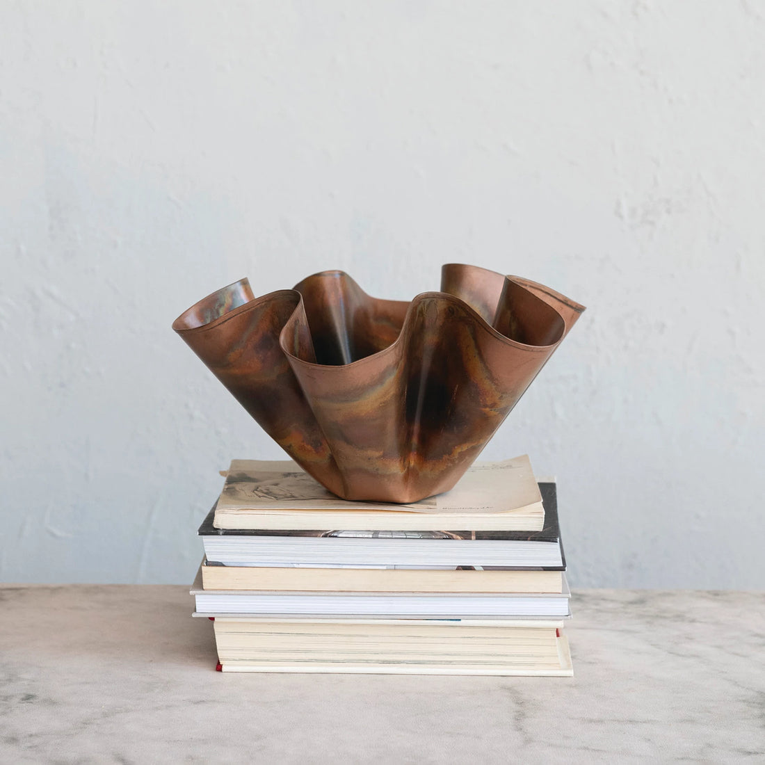 Decorative Metal Ruffled Bowl
