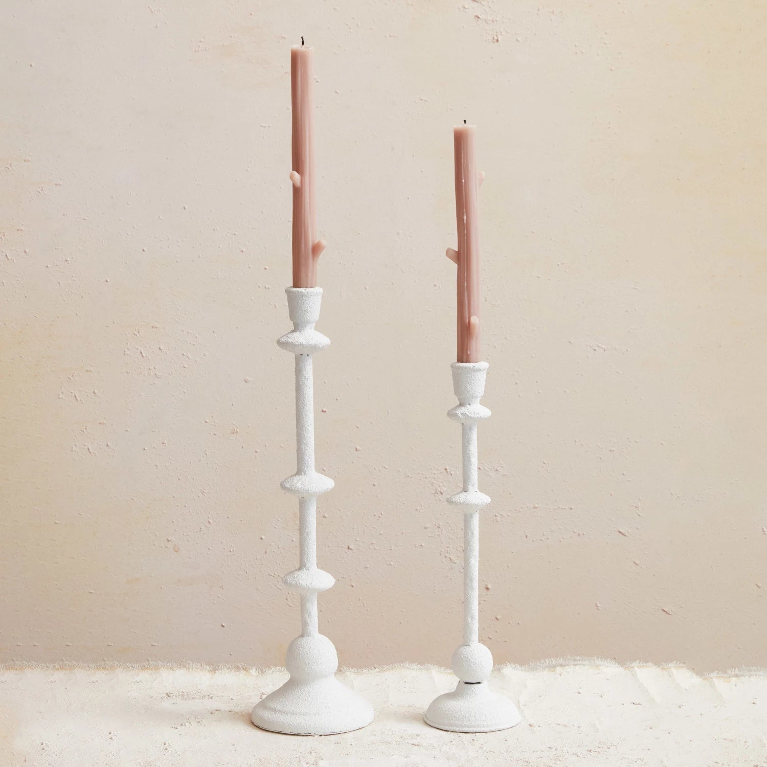White Sand Metal Taper Holder
