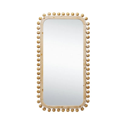 Wood Ball Framed Wall Mirror